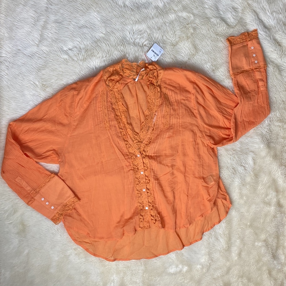Free People Clemence Buttondown - Super Tropical Size XL - Picture 3 of 17